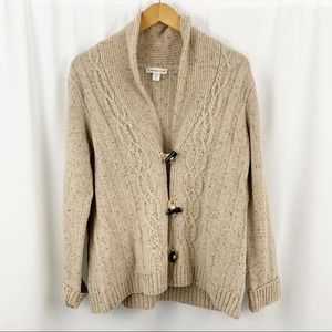 Coldwater Creek Tan Grandpa Sweater Cardigan XL